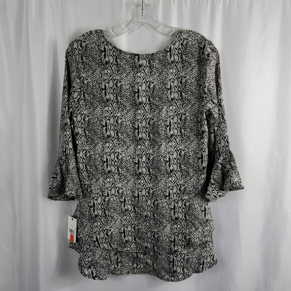 Ophelia Roe Black & Ivory Abstract Print Blouse Women's Size Small NEW - Picture 8 of 14